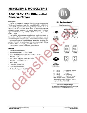 MC100LVEP16MNR4G datasheet  